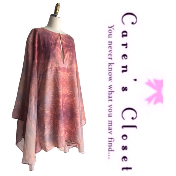 Alexis Space Dye Poncho Butterfly Blouse - Picture 2 of 5